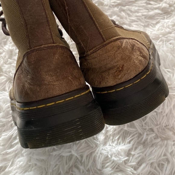 Dr Marten canvas and leather lace up boots - Picture 9 of 13